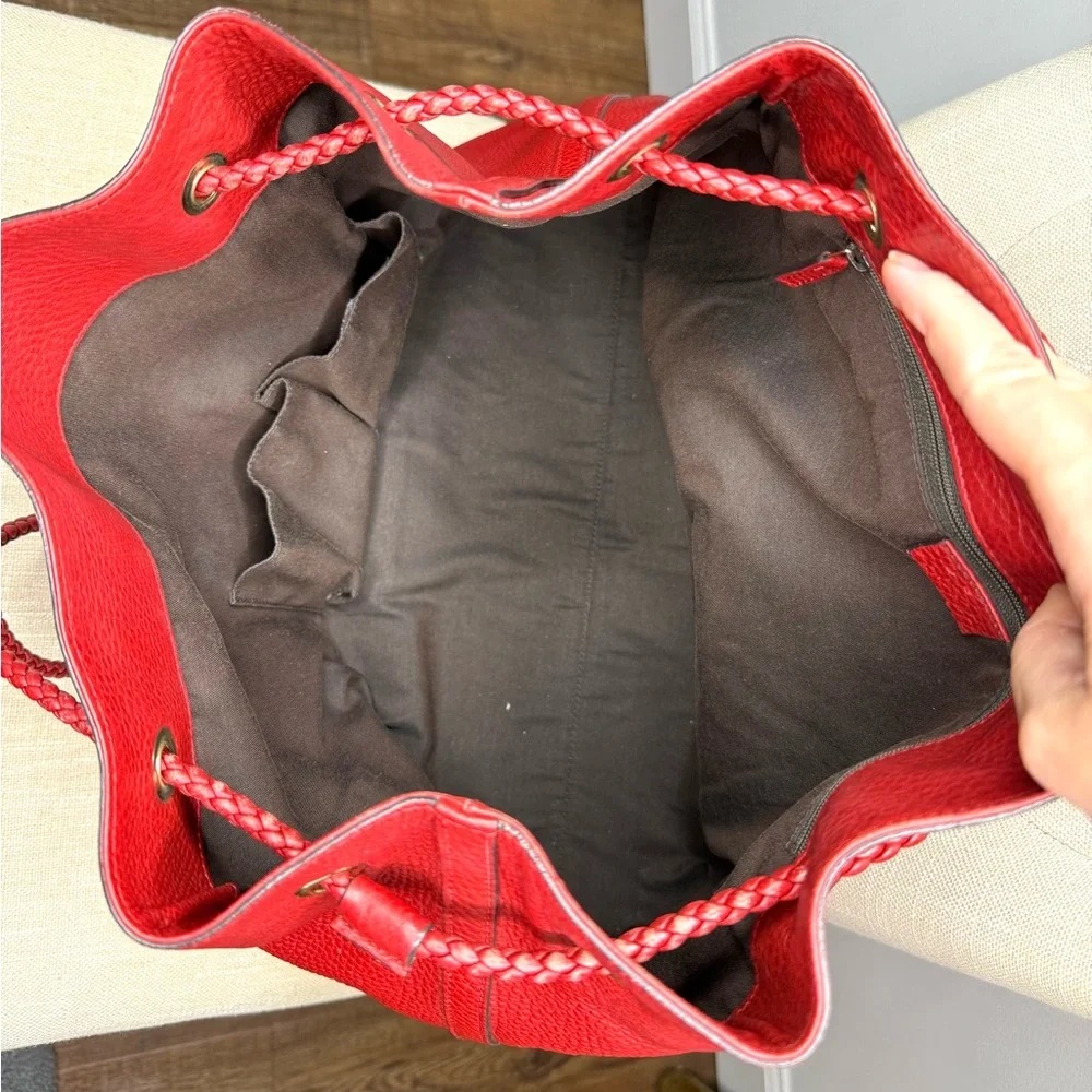 Authentic Gucci dark red leather large tote bag - Picture 10 of 16